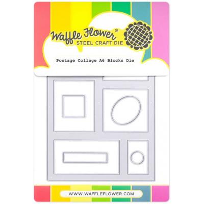 Waffle Flower Die - Postage Collage A6 Blocks